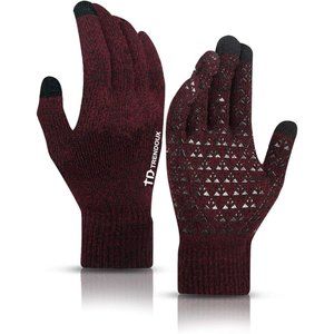 Winter Gloves Men Women - Anti Slip Warm Lining Knit Touch Screen Glove